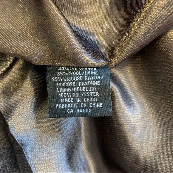 Mario Serrani brown black houndstooth winter coat attached scarf Sz 8 - Picture 9 of 10